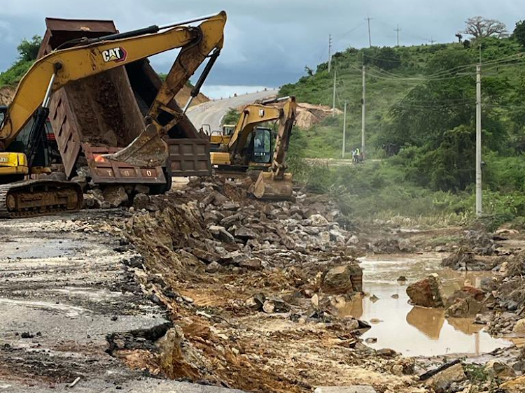 Kenha begins repairs at the Mbogolo bridge on November 25, 2023.