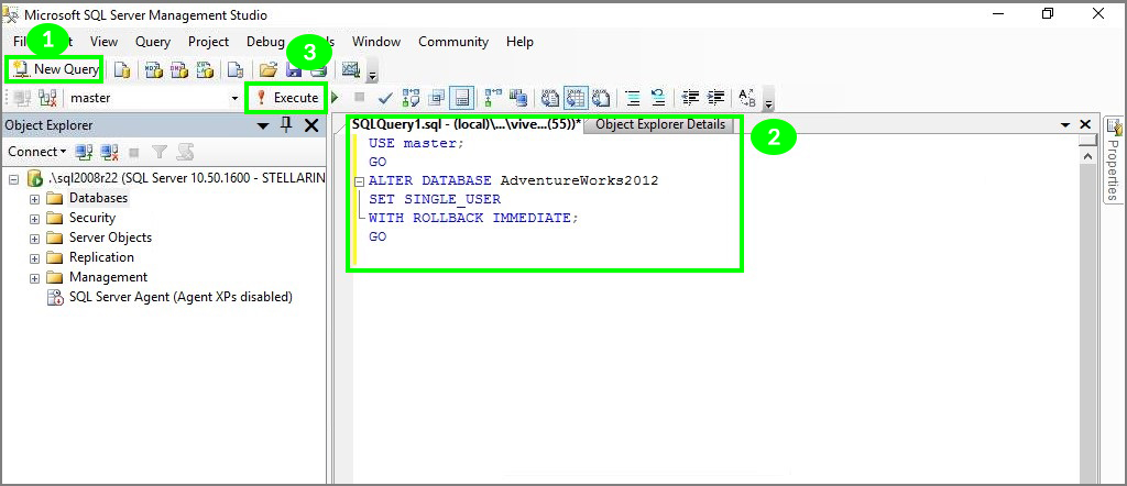 SQL Server restore failed because database is in use