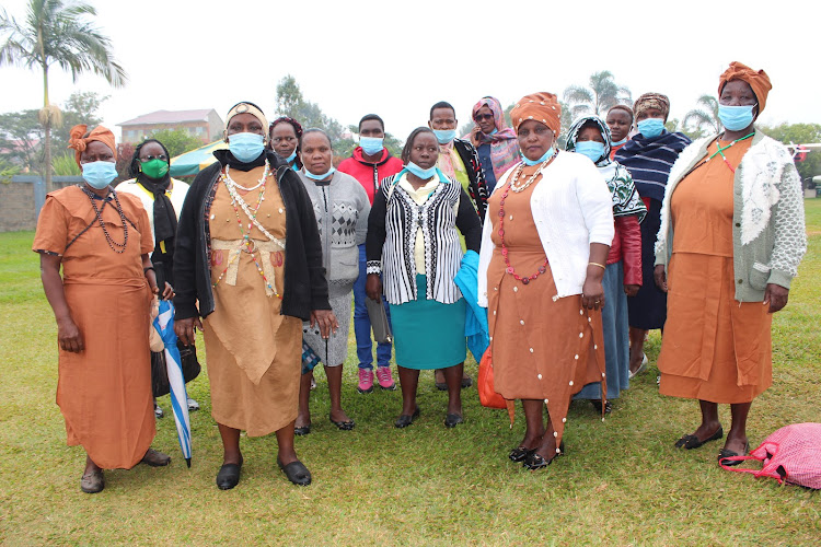 A group of women from Murang'a county condems FGM at Kenol town on Monday.