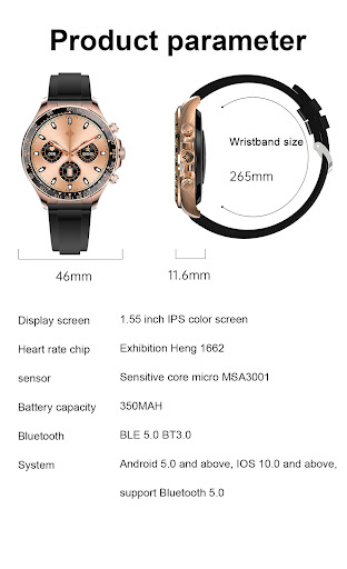 Title 1, Round Screen Smart Watch EX108 Bluetooth Callin...