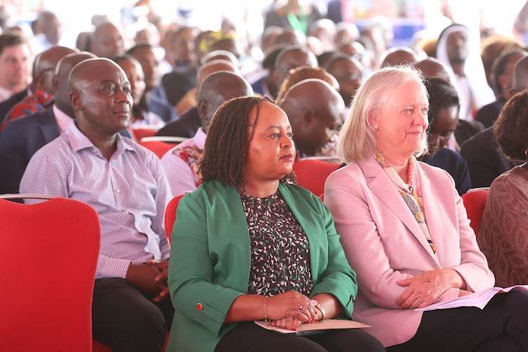 Kirinyaga Governor Anne Waiguru at the Tom Mboya University for the Homa Bay investment conference on February 27,2024.