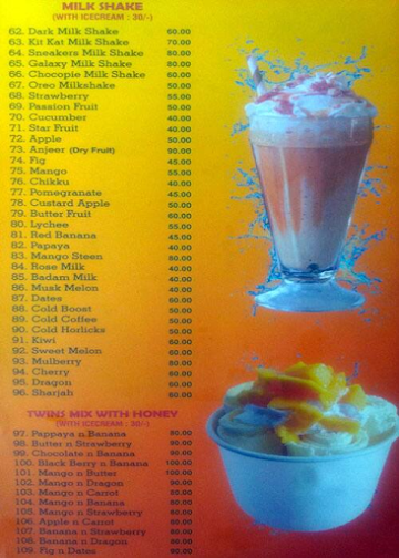 Zuman Cafeteria menu 