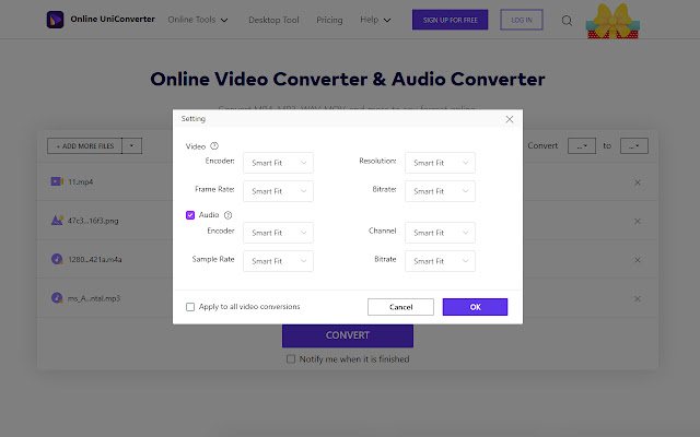 Free online converter for 1000+ formats 