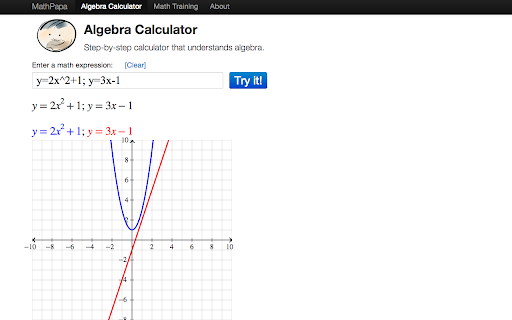 Algebra Calculator by MathPapa.com