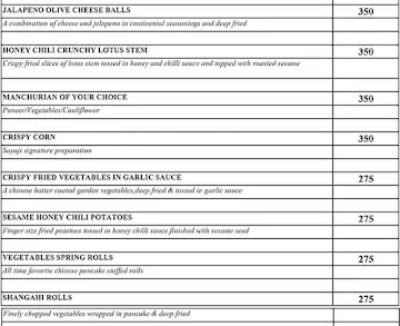 Horizon Multicuisine By Sayaji menu 