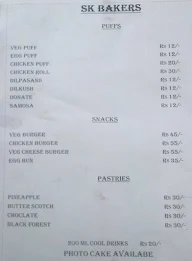 S.K. Bakers menu 4