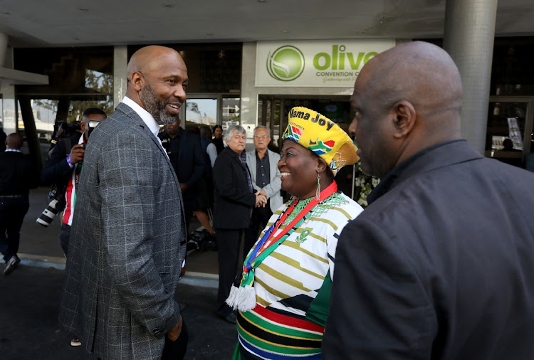 Former Bafana player Lucas Radebe arrives at the funeral of late Bafana Bafana coach Clive Barker at the Olive Convention Centre in Durban on Thursday, June 15 2023.