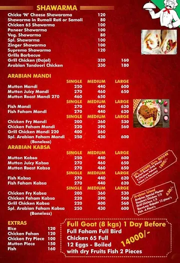 Al Arabian Matam Ali Mandi menu 