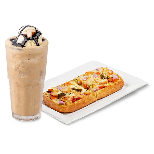 Smoked Chicken Toastizza N Dark Frappe