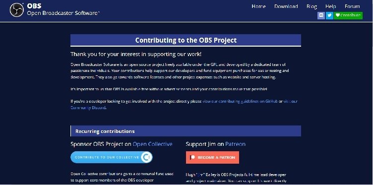 OBS Contribution Page