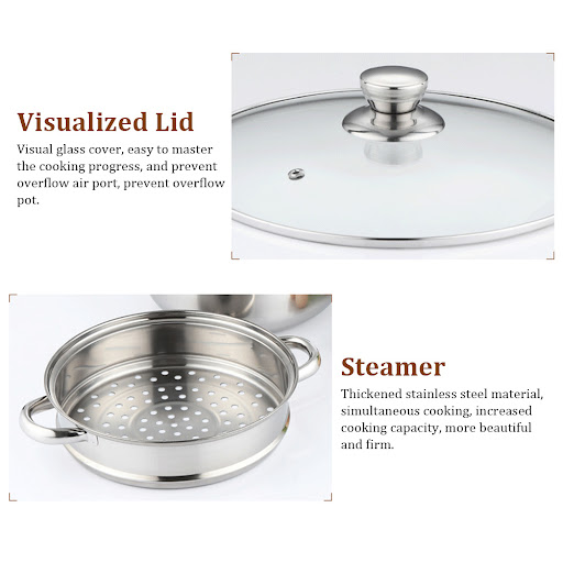 Title 4, Three-layer multi-purpose cooking soup steamer,...