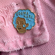 Traci Kwaai's 'Goema Hare' pin. 