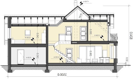 Baset 5 z garażem XL - Przekrój