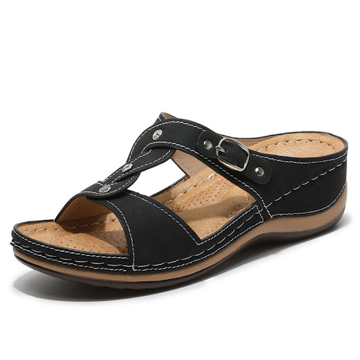 Title 5, Non-slip cross braided sandals for ultimate com...