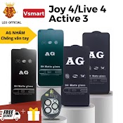 Kính Cường Lực Chống Vân Tay Nhám Vsmart Live 4 /Joy 4 / Active 3 Full Chống Bám Vân Tay Và Mồ Hôi Tặng Kèm Bộ Dán