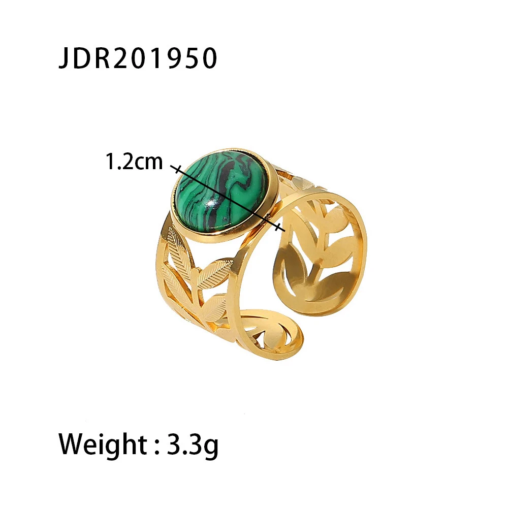 Title 6, Bague en acier inoxydable avec feuilles creuses...