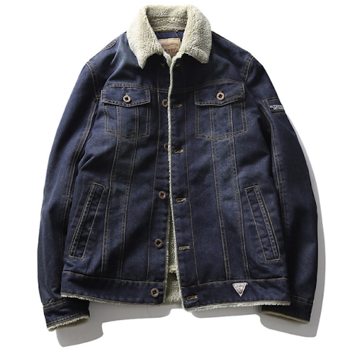 Title 2, Winter Mens Fleece Casual Denim Jacket Warm an...