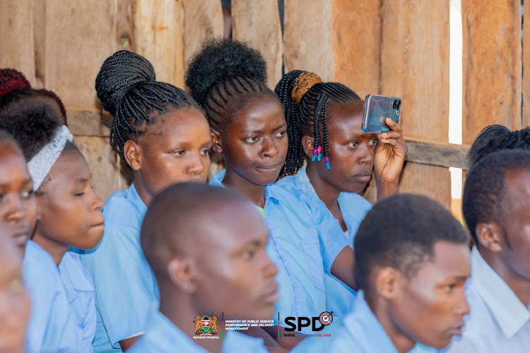 Students at Kiobwoge Vocational Training Centre in Nyamira county following the session on March 22, 2024.