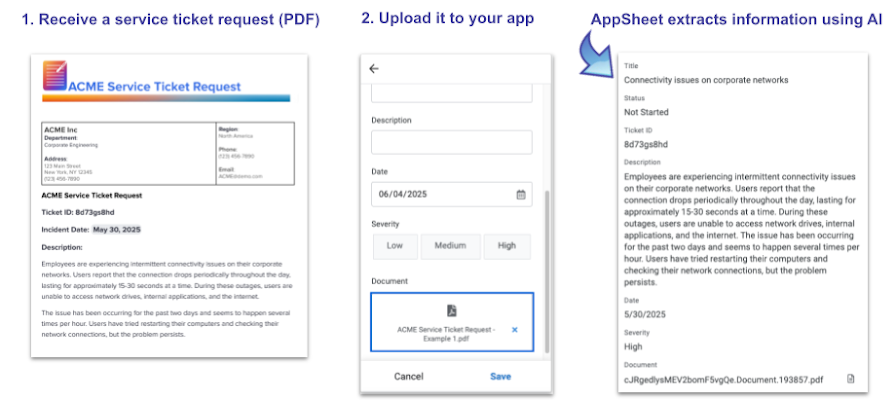 Quick start flow for extracting information from a PDF