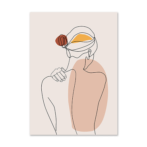 Title 5, Minimalist wall art print of an abstract girl s...