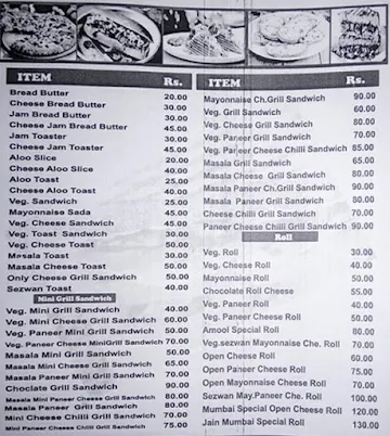 Amool sandwich menu 