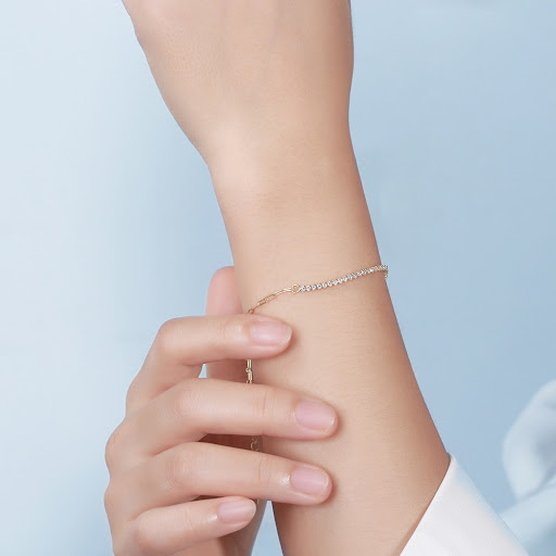 Title 3, Sterling Silver Bracelet with 4A Zircon Inlay