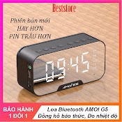 Loa Bluetooth Đồng Hồ G5, Loa Mini Không Dây Nghe Nhạc Làm Đèn Ngủ Màn Hình Soi Gương