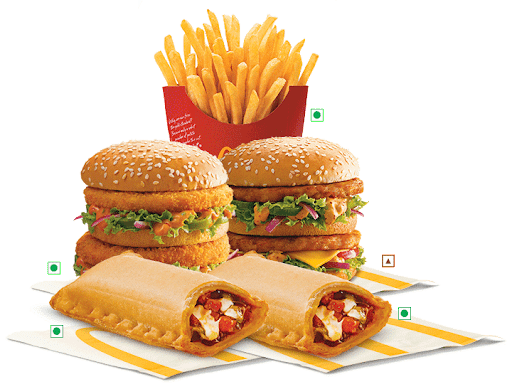 MaharajMac Veg/MaharajMac Chicken(Any Two)+1 Medium Fries+2 