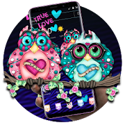 Cartoon Colorful Love Owl Theme  Icon