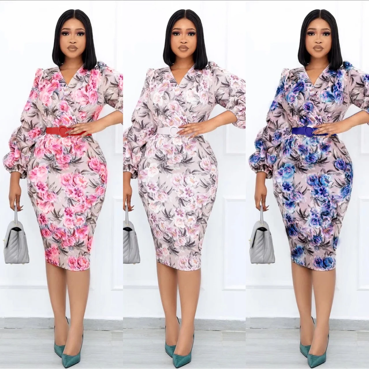 Full Page Printed V-neck Skirt A versatile skirt perfect for any occasion. Comfortable, stylish, and ready to elevate yo