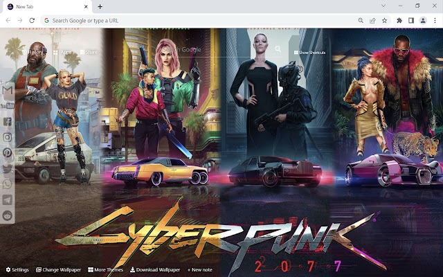 Cyberpunk 2077 Wallpaper chrome extension