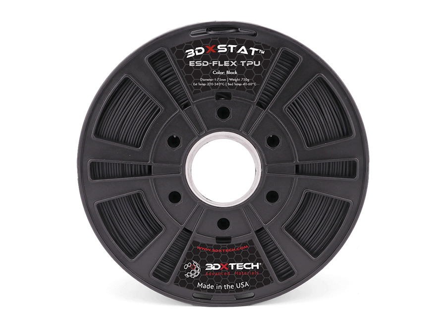 3DXTech 3DXSTAT Black ESD-FLEX TPU Filament - 1.75mm (0.75kg)