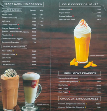 Cafe Coffee Day menu 