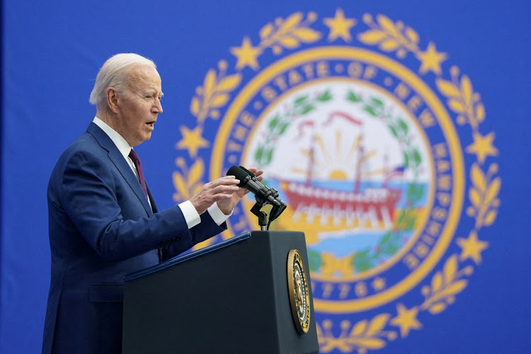 US President Joe Biden delivers remarks in Goffstown, New Hampshire, the US, March 11 2024. Picture: REUTERS/Kevin Lamarque