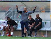 Teboho Moloi, Head Coach, of Chippa United during the Telkom Knockout, Quarter Final match between Chippa United and Kaizer Chiefs at Nelson Mandela Bay Stadium on November 05, 2017 in Port Elizabeth. 
