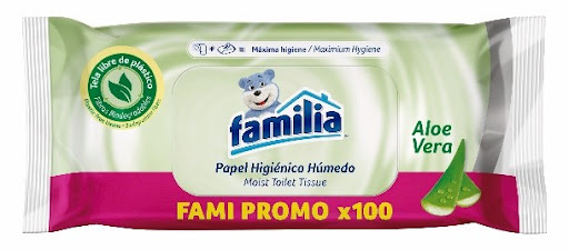 Papel Higiénico Húmedo Aloe Vera Familia Paquete x 100 und