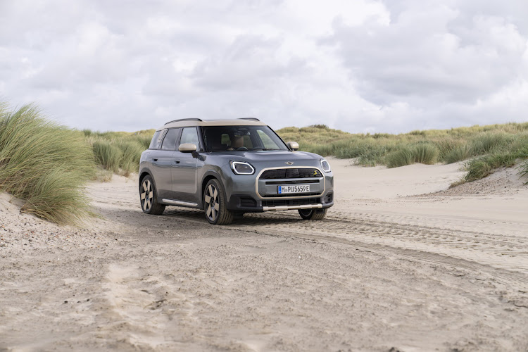 The all-electric Mini Countryman SE All4 is engineered for mild off-road adventures.