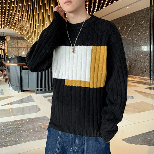 Title 8, Knitted Sweater Mens Trendy Brand Loose Warm S...