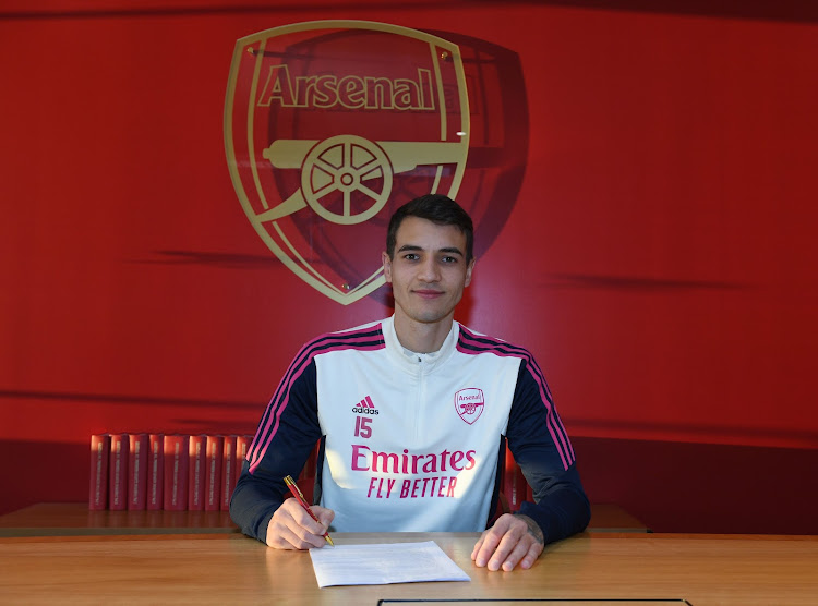 Arsenal defender Jakub Kiwior during his unveiling