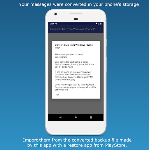 Screenshot Convert SMS from Windows Phone