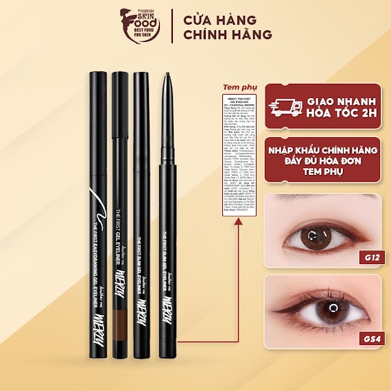 Chì Kẻ Mắt Bền Màu Lâu Trôi Hàn Quốc Merzy Another Me The First, Easydrawing, Slim Gel Eyeliner 0.5G