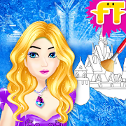 Ice Queen Kids Coloring Book  Icon