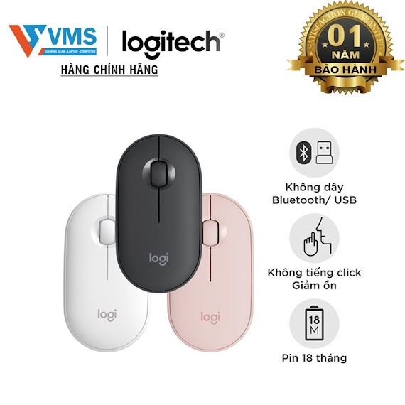 Chuột Không Dây Logitech M350 Pebble - Hàng Chính Hãng