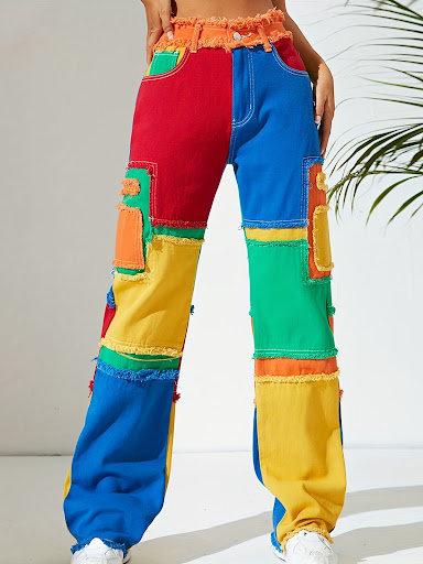 Title 6, Womens High Waist Loose Straight-leg Denim Tro...