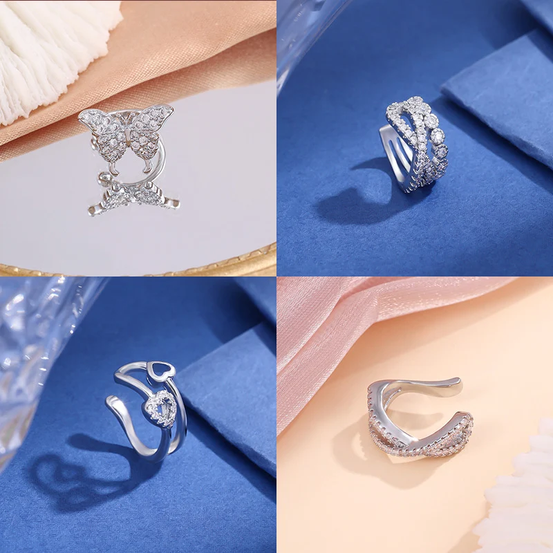 Clip de Osso da Orelha Super Diamante Total Micro-Incustrado Sem Furo, Brilho Luxuoso Sem Perfuração, Conforto e Elegância para Você