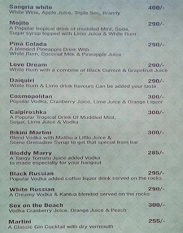 Saffron menu 