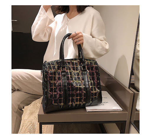 Title 22, Bolsa crossbody vintage xadrez, ideal para mulh...