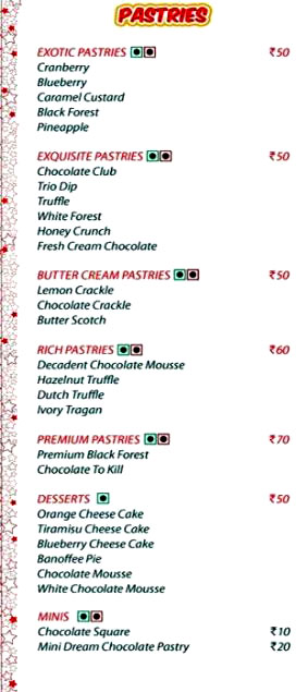 Menu Of Merwans Cake Stop Andheri West Mumbai