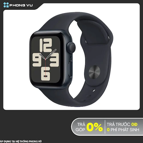 Đồng hồ Apple Watch SE GPS 40mm Midnight (Vỏ Nhôm Dây Silicone - S/M) (MR9X3SA/A)