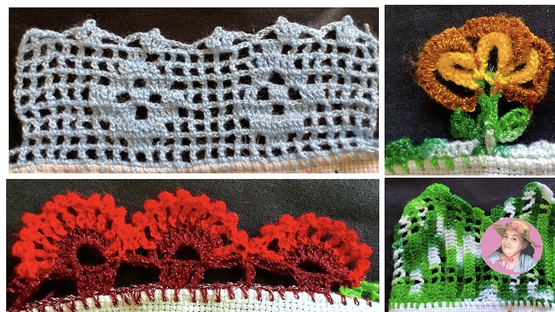 Muestras de orillas o crochet 